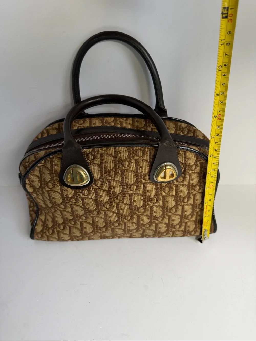 Vintage Christian Dior Iconic Trotter Brown Boston Bag